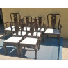 SILLERÍA CHIPPENDALE CAOBA DE CUBA 8 PIEZAS
